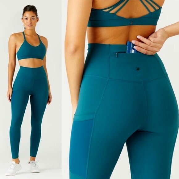 Glyder Flash Legging Dark Teal w/Pockets Sz L - Picture 1 of 8
